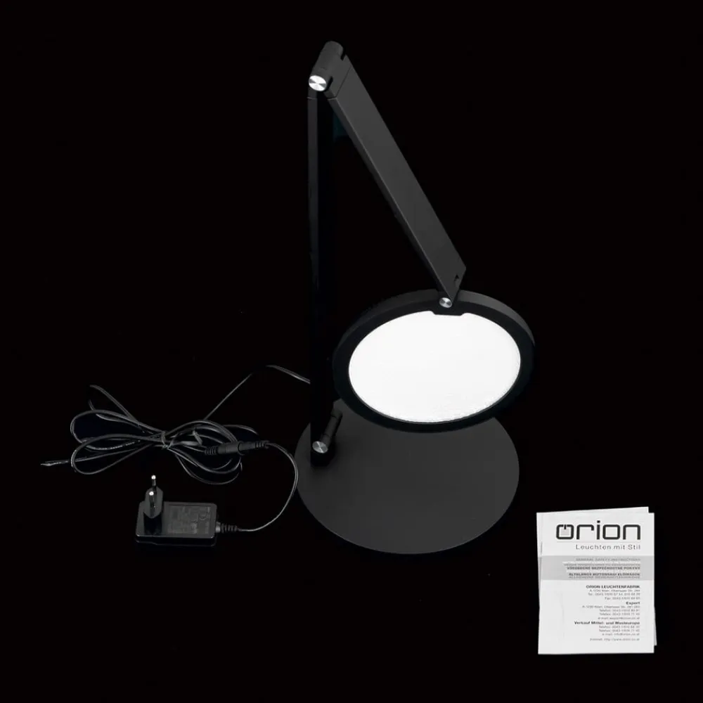 ORION LED-bordlampe Fati, sort, højde 60 cm, aluminium, dæmper