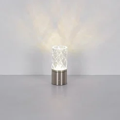 LED-bordlampe Lunki, nikkelfarvet, højde 19 cm, CCT^Globo Discount