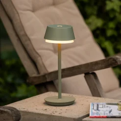 LED-bordlampe Lyon, grøn/grå, IP54, dæmper, CCT, RGB^Konstsmide Hot