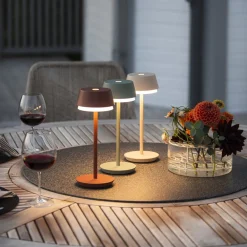 LED-bordlampe Lyon, grøn/grå, IP54, dæmper, CCT, RGB^Konstsmide Hot