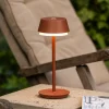 Konstsmide LED-bordlampe Lyon, terracotta, IP54, dæmper, CCT, RGB
