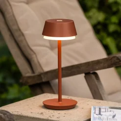 Konstsmide LED-bordlampe Lyon, terracotta, IP54, dæmper, CCT, RGB