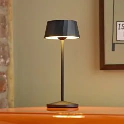 Sigor Dekorationsbelysning|Terrassebelysning>LED-bordlampe med batteri Facetta, 3-pak, sort, 22 cm, IP44