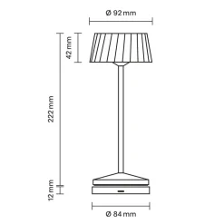 Sigor LED-bordlampe med batteri Facetta, grøn, højde 22 cm, metal, CCT
