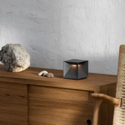 Sigor Dekorationsbelysning|Terrassebelysning>LED-bordlampe med batteri Nutalis, grafitgrå, IP54, dæmpbar