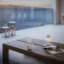 Briloner LED-bordlampe med batteri Brilo unplugged Riffle, 20 cm, beige