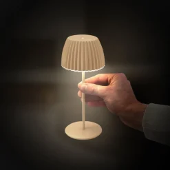 Briloner LED-bordlampe med batteri Brilo unplugged Riffle, 20 cm, beige