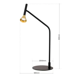 LED-bordlampe Odeon, sort, drejelig^ORION Online