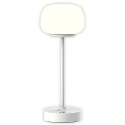 LED-bordlampe Pina hvid Højde 27,8 cm Metal/glas Touch^Näve Clearance