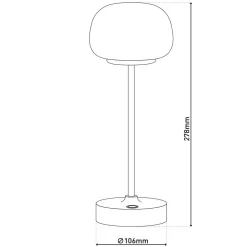 LED-bordlampe Pina hvid Højde 27,8 cm Metal/glas Touch^Näve Clearance