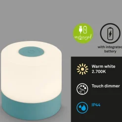 Briloner LED-bordlampe Smal, blå, 2.700K, dæmpbar