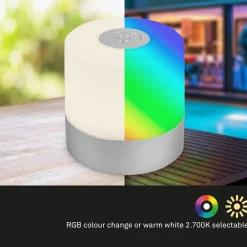 Briloner LED-bordlampe Smal, krom, RGBW, plast, 7 cm