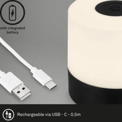 Briloner LED-bordlampe Smal, sort, 2.700K, dæmpbar
