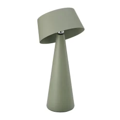 Sigor LED-bordlampe Solino, grøn, solcelle/USB, 26 cm, IP44