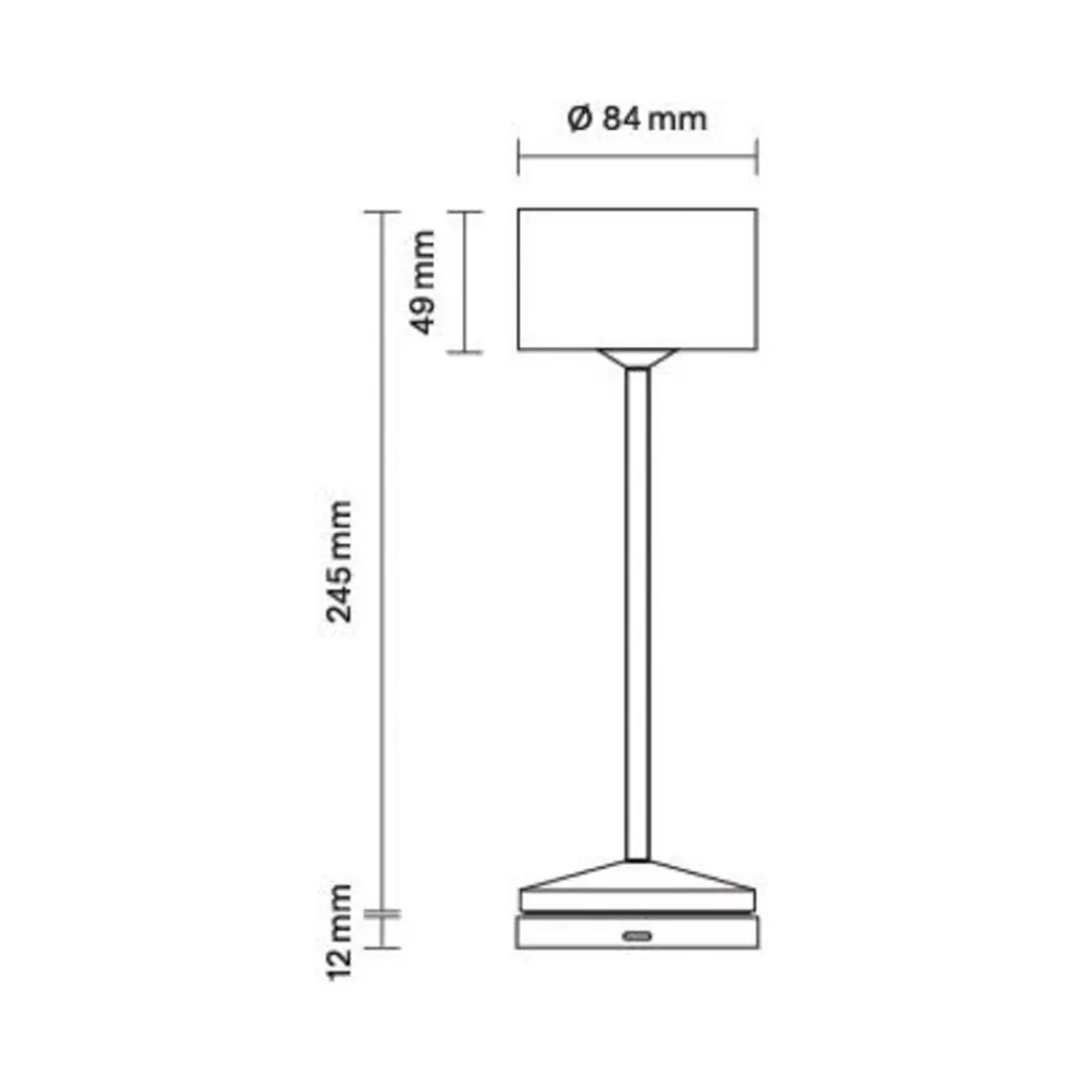 Sigor LED-bordlampe Veluna, sort, højde 25 cm IP44 dæmpbar CCT