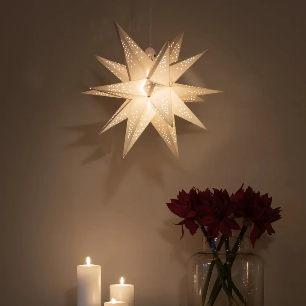LED-dekolampe papirstjerne, 3D, hvid, dæmpbar^Konstsmide Christmas Best