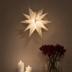 LED-dekolampe papirstjerne, 3D, hvid, dæmpbar^Konstsmide Christmas Best