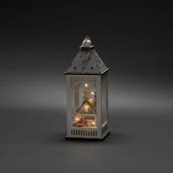 Konstsmide Christmas Julepynt>LED-dekorationslygte med hus og julemand