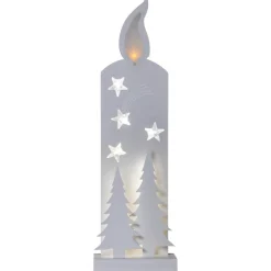 STAR TRADING LED-dekorationslys Grandy, stearinlys og grantræer, 50 cm