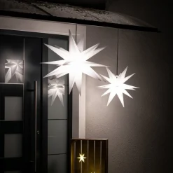 STERNTALER LED-dekostjerne, 18 takker, Ø 25 cm, hvid