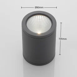 Lucande LED-downlight Embla af aluminium IP54, mørkegrå