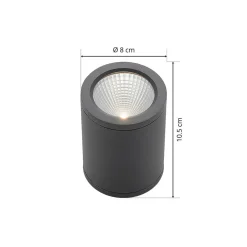 Lucande LED-downlight Embla af aluminium IP54, mørkegrå