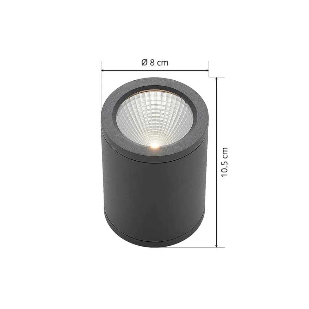 Lucande LED-downlight Embla af aluminium IP54, mørkegrå