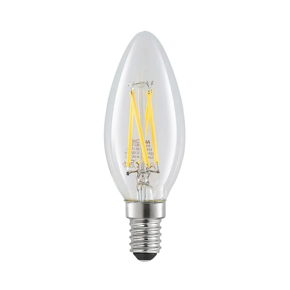 Arcchio LED-filamentpære E14 4 W 827 kerte, dæmpes, 3 stk