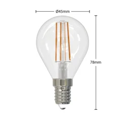 Arcchio LED-filamentpære E14 4W 2.700 K dråbe dæmpes 3 stk