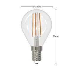 LED-filamentpære E14 4W 2.700 K dråbe dæmpes 5 stk^Arcchio Hot