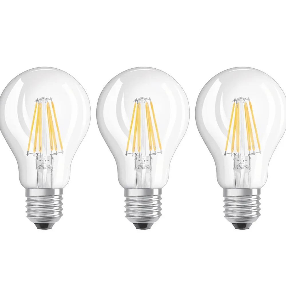 OSRAM Filament Pære>LED-filamentpære E27 7W, varmhvid, 3-pak