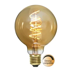 LED-filamentpære Spiral Filament G95 E27 3,2 W amber dæmpbar^STAR TRADING Clearance