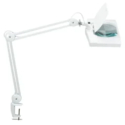 Maul Bordlamper>LED-forstørrelseslys vitrum, hvid, klemme, metal