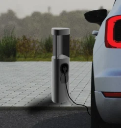 LED-gadelampe E354, grafitfarvet, 2 stikkontakter, højde 50 cm^Zambelis Outlet