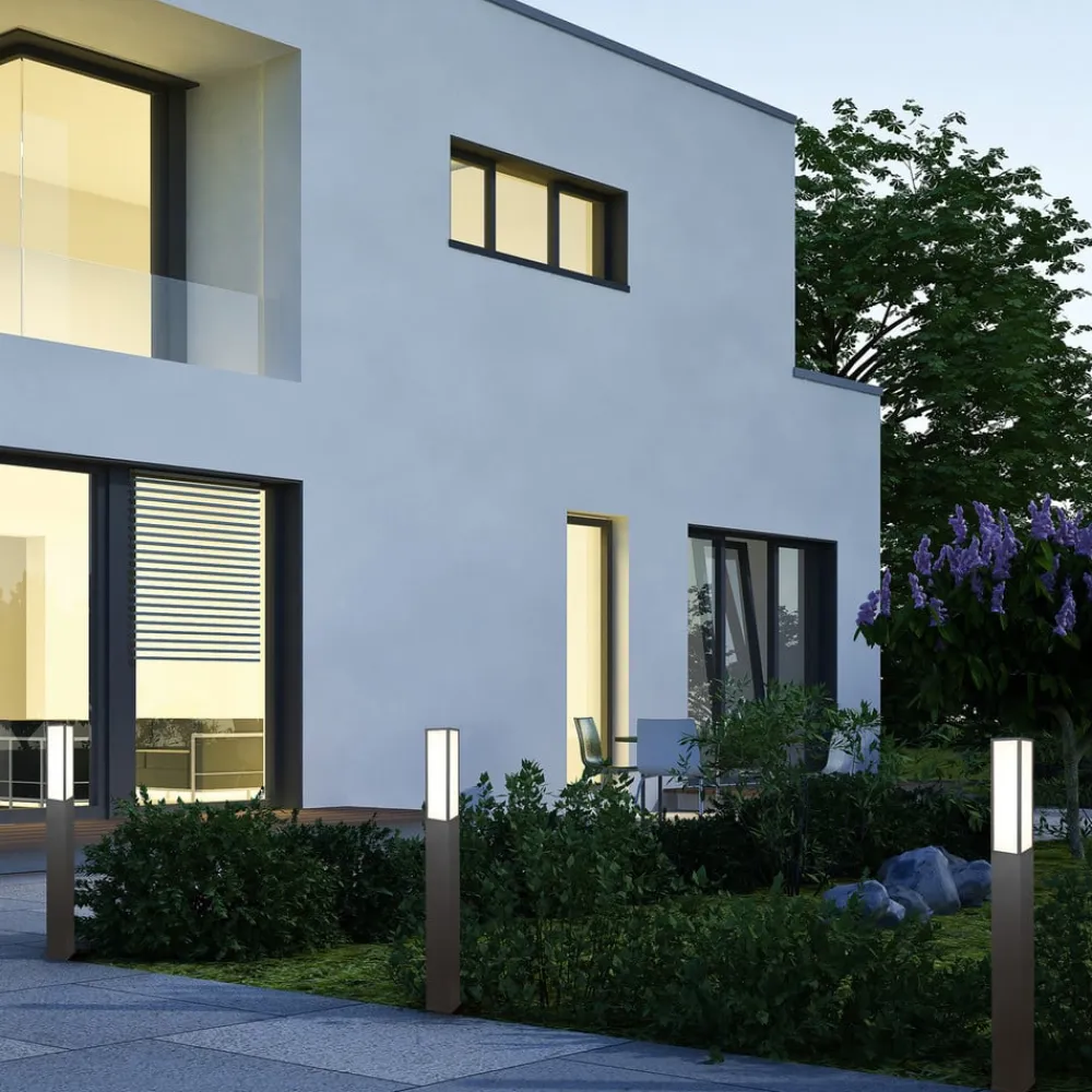 Trio Lighting LED-gadelampe Fuerte, antracit, aluminium, IP54