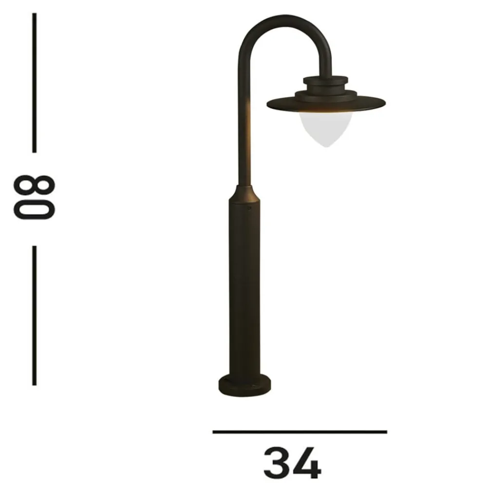 LED-gadelampe Texas, IP54, grafitfarvet, højde 80 cm^Searchlight Clearance