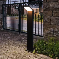 Deko-Light LED-gadelampe Tucanae, grå, højde 100 cm, IP65, metal