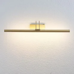 Lindby LED-gallerilampe Mailine med kontakt, messing