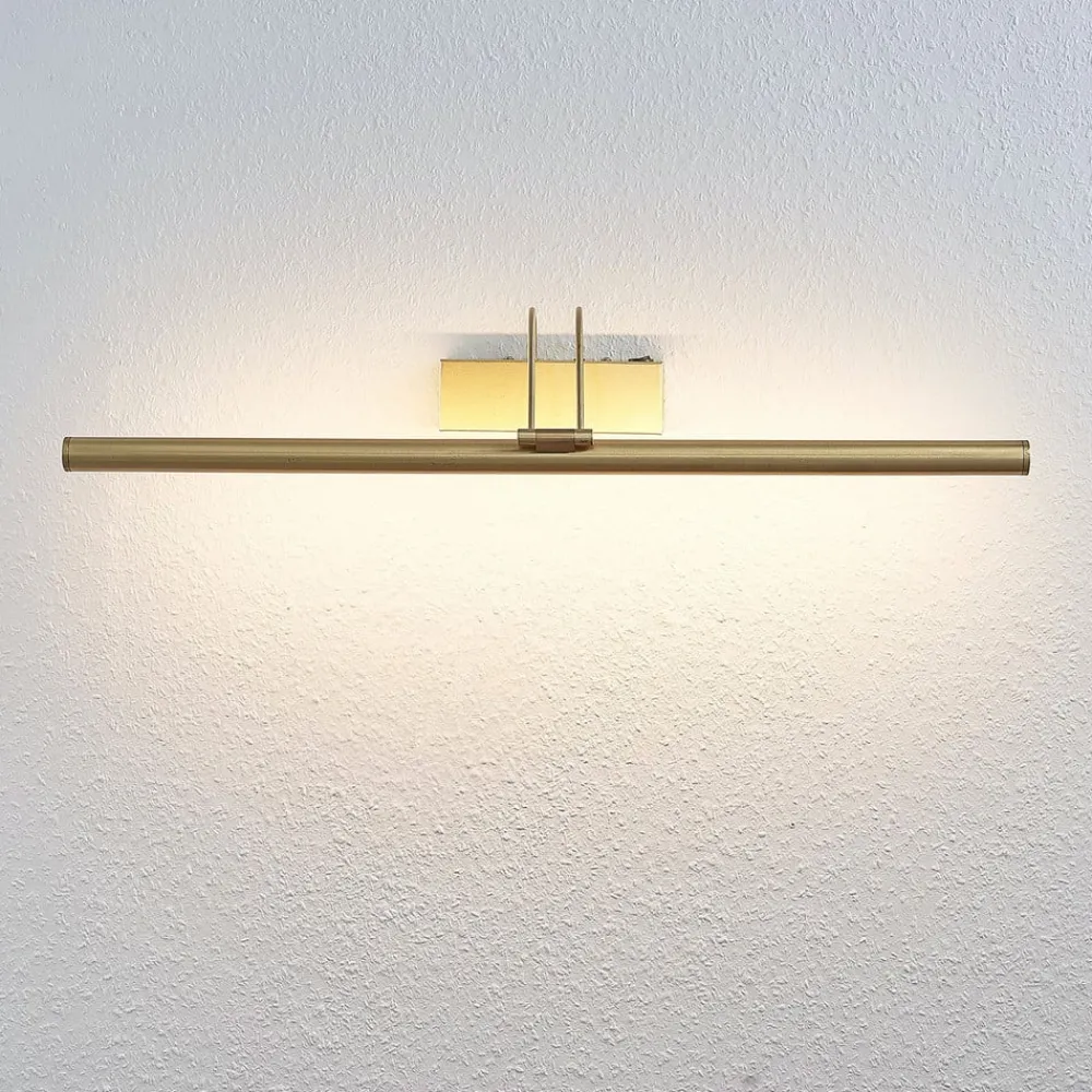 Lindby LED-gallerilampe Mailine med kontakt, messing