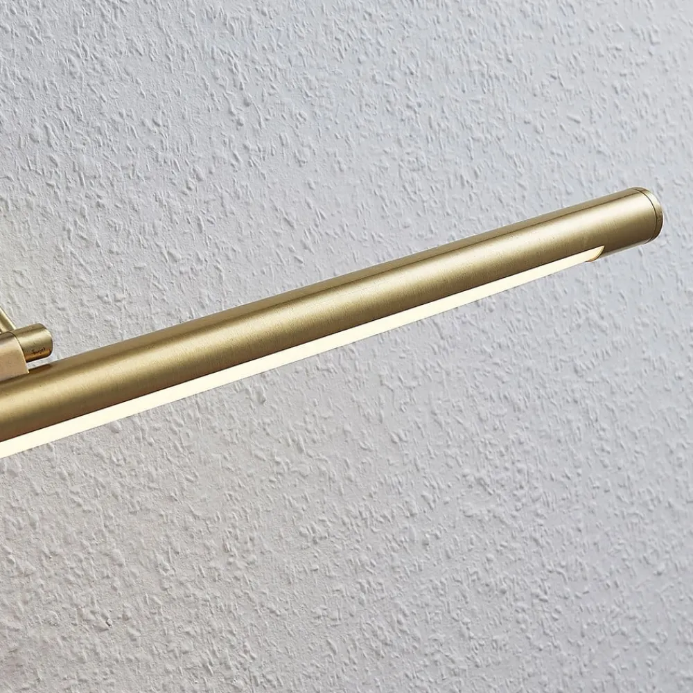 Lindby LED-gallerilampe Mailine med kontakt, messing