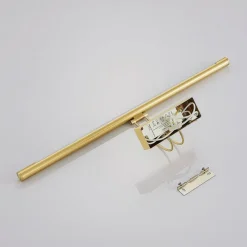 Lindby LED-gallerilampe Mailine med kontakt, messing