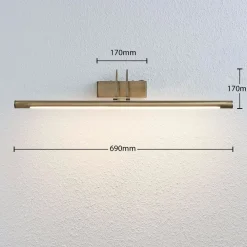 Lindby LED-gallerilampe Mailine, patineret messing