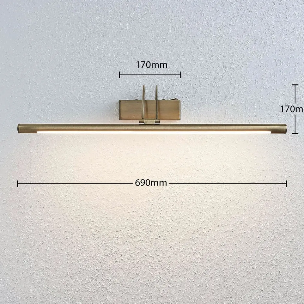 Lindby LED-gallerilampe Mailine, patineret messing