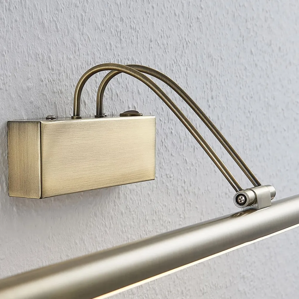 Lindby LED-gallerilampe Mailine, patineret messing