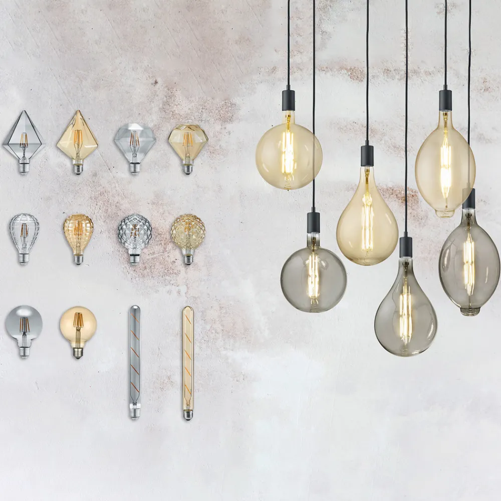 Trio Lighting Filament Pære|Led Pærer>LED-globepære E27 6W 2.700K rav