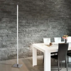 LED-gulvlampe Bella, lige, firkantet base, stål^JUST LIGHT. GmbH Clearance