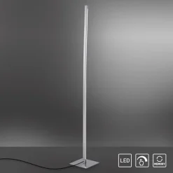 LED-gulvlampe Bella, lige, firkantet base, stål^JUST LIGHT. GmbH Clearance