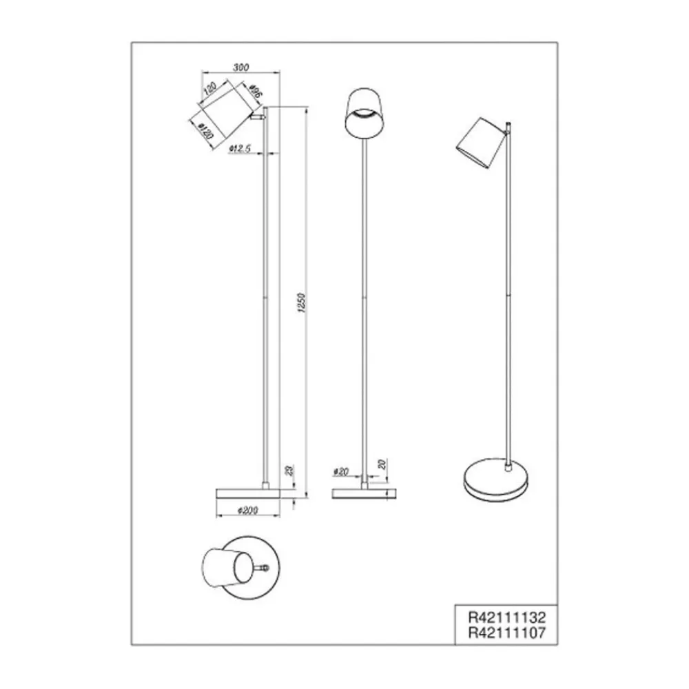LED-gulvlampe Blake, hvid mat, metal, dæmpbar^Reality Leuchten Best