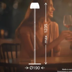 LED-gulvlampe Brilo unplugged Riffle, kobberfarvet^Briloner Online