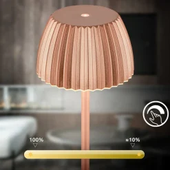 LED-gulvlampe Brilo unplugged Riffle, kobberfarvet^Briloner Online